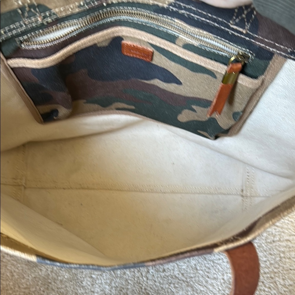 Madewell Camouflage Tote Bag with Brown Straps - Picture 4 of 8